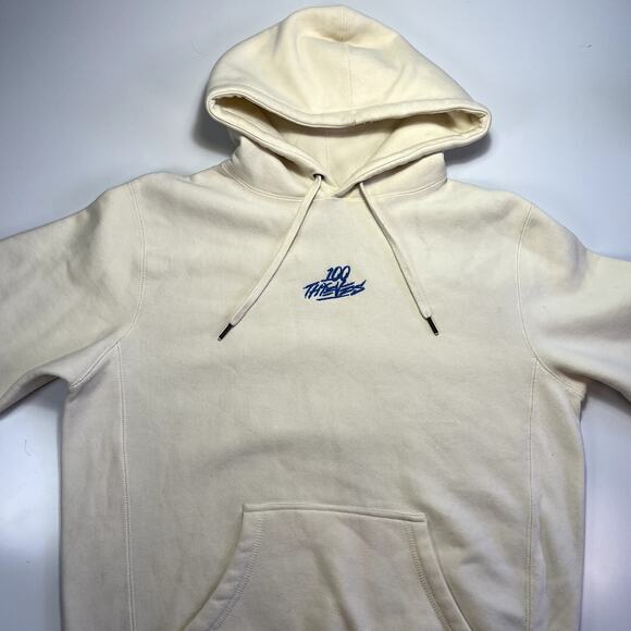100‎ Thieves Small Embroidered No Camping Szn 2020 White Bone Pullover Hoodie - Picture 4 of 16